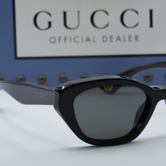 Gucci GG1638S 001 Cat Eye Sunglasses - Black/Smoke main image 6